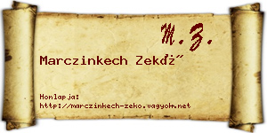 Marczinkech Zekő névjegykártya